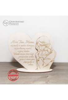 Medinė lentelė "Ačiū tau, Mama"